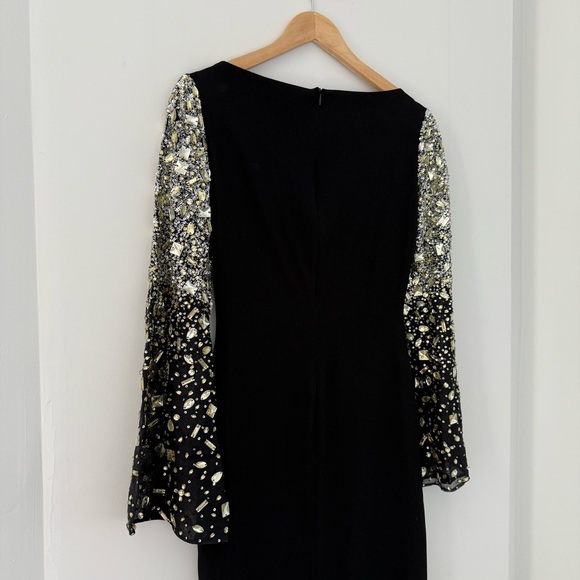 Vintage Randi Rahm black dress with metallic sequin bell sleeves - Small - Picture 7 of 8